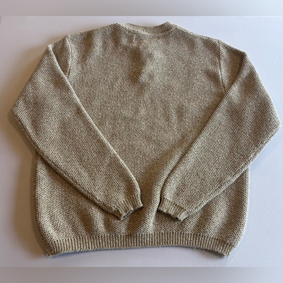 OSCAR DE LA RENTA Men’s Crewneck Long Sleeve Knit Beige Sweater Size Medium - Picture 4 of 9